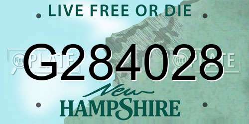 G284028 New Hampshire License Plate