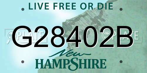 G28402B New Hampshire License Plate