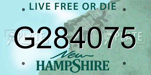 G284075 New Hampshire License Plate