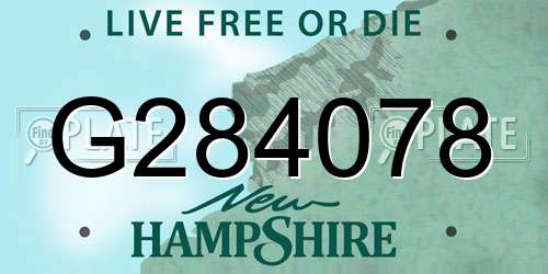 G284078 New Hampshire License Plate