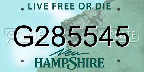 G285545 New Hampshire License Plate