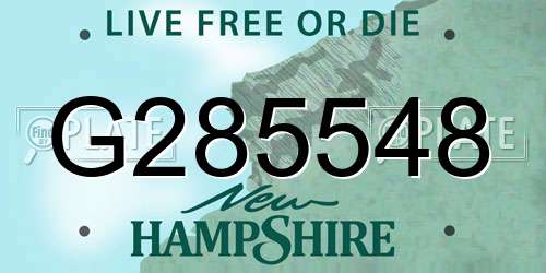 G285548 New Hampshire License Plate