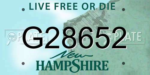 G28652 New Hampshire License Plate