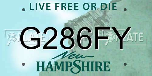 G286FY New Hampshire License Plate