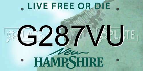G287VU New Hampshire License Plate