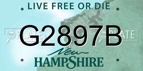 G2897B New Hampshire License Plate