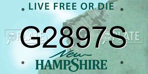 G2897S New Hampshire License Plate