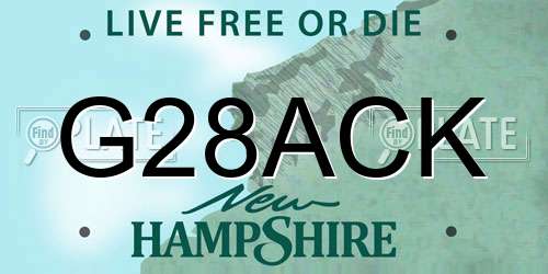 G28ACK New Hampshire License Plate