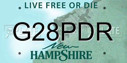 G28PDR New Hampshire License Plate
