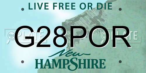 G28POR New Hampshire License Plate