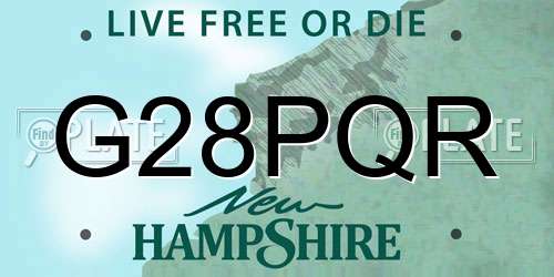 G28PQR New Hampshire License Plate