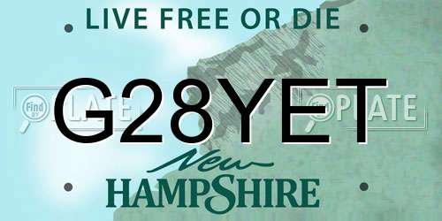 G28YET New Hampshire License Plate