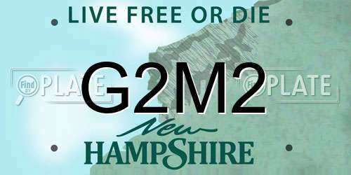 G2M2 New Hampshire License Plate