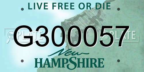 G300057 New Hampshire License Plate
