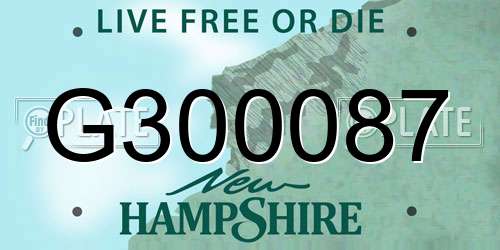 G300087 New Hampshire License Plate