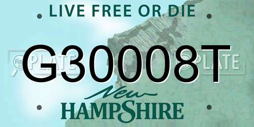 G30008T New Hampshire License Plate