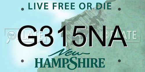 G315NA New Hampshire License Plate