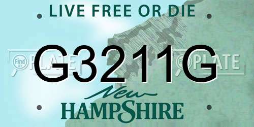 G3211G New Hampshire License Plate
