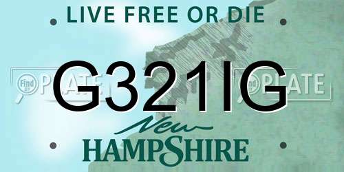 G321IG New Hampshire License Plate