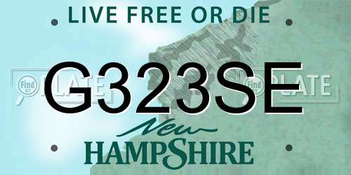 G323SE New Hampshire License Plate