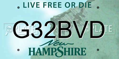 G32BVD New Hampshire License Plate