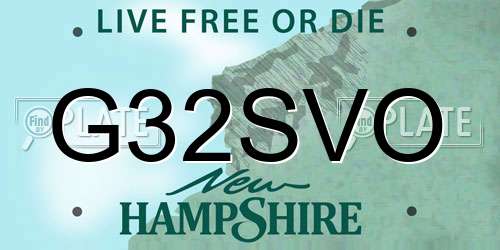 G32SVO New Hampshire License Plate