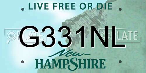 G331NL New Hampshire License Plate