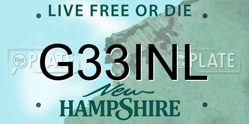 G33INL New Hampshire License Plate