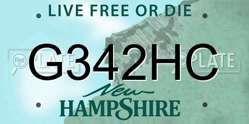 G342HC New Hampshire License Plate