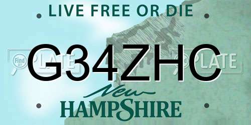 G34ZHC New Hampshire License Plate