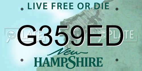G359ED New Hampshire License Plate