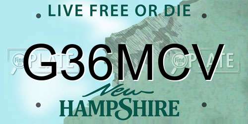 G36MCV New Hampshire License Plate