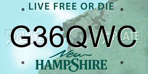 G36QWC New Hampshire License Plate