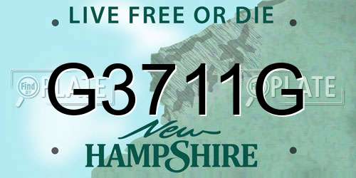 G3711G New Hampshire License Plate