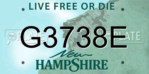 G3738E New Hampshire License Plate
