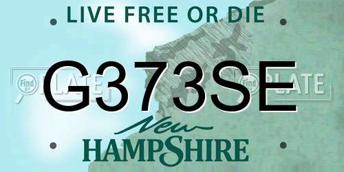 G373SE New Hampshire License Plate