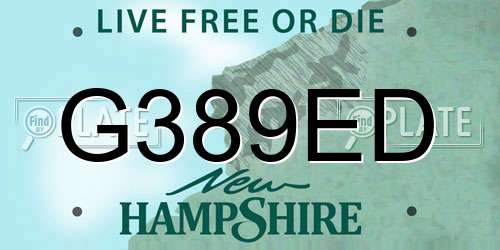 G389ED New Hampshire License Plate