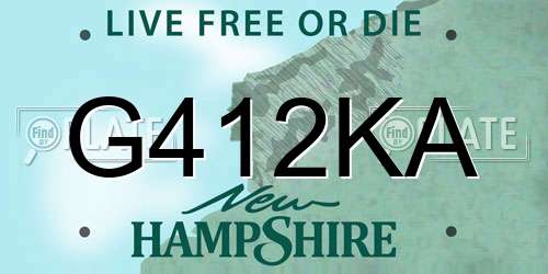 G412KA New Hampshire License Plate