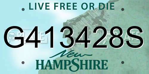 G413428S New Hampshire License Plate