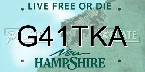 G41TKA New Hampshire License Plate