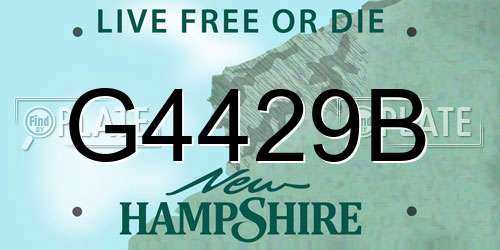 G4429B New Hampshire License Plate