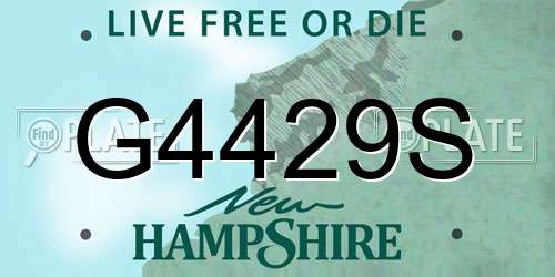 G4429S New Hampshire License Plate