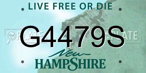 G4479S New Hampshire License Plate