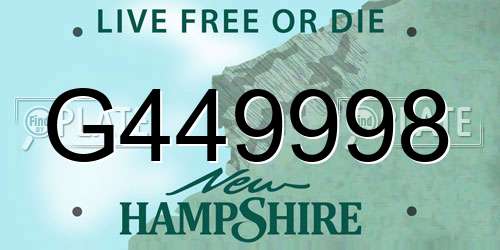 G449998 New Hampshire License Plate