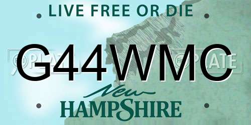 G44WMC New Hampshire License Plate