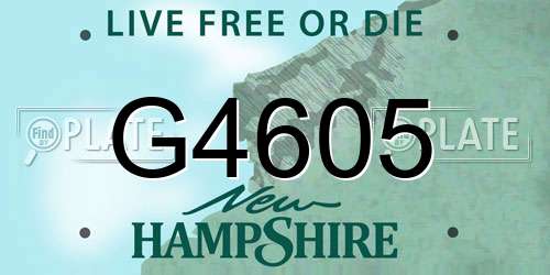 G4605 New Hampshire License Plate