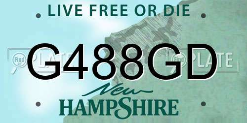 G488GD New Hampshire License Plate