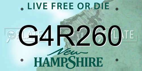 G4R260 New Hampshire License Plate