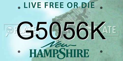 G5056K New Hampshire License Plate