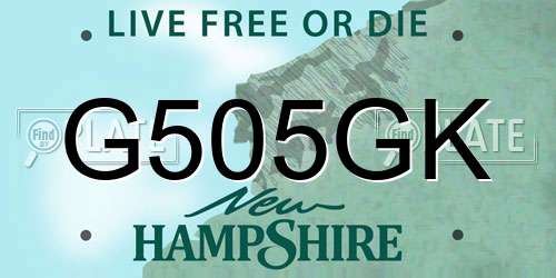 G505GK New Hampshire License Plate